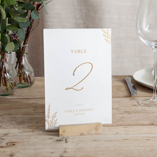 Meadow Foiled Wedding Table Number Cards