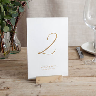Simple Elegance Foiled Wedding Table Number Cards