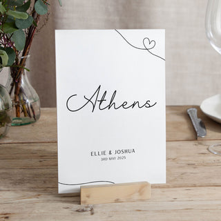 Minimal Script Wedding Table Name Cards