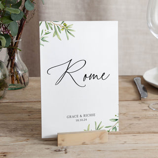 Olive Wedding Table Name Cards