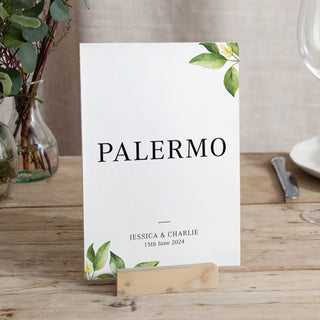 Sicily Wedding Table Name Cards