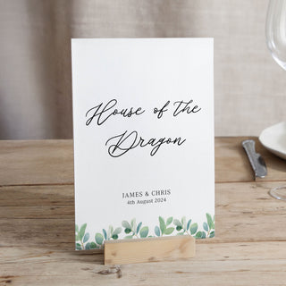 Watercolour Eucalyptus Wedding Table Name Cards