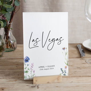 Wildflowers Wedding Table Name Cards