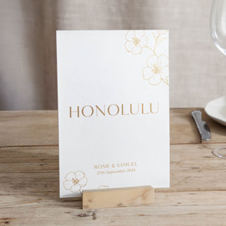 Blossom Foiled Wedding Table Name Cards