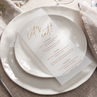 Autograph Foiled Wedding Menus