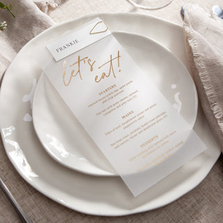 Autograph Foiled Wedding Menus