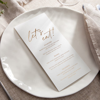 Autograph Foiled Wedding Menus