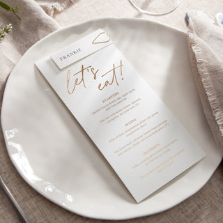 Autograph Foiled Wedding Menus