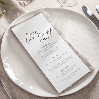 Autograph Wedding Menus