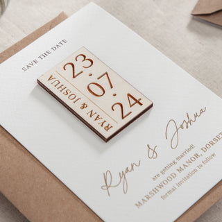 Autograph Foiled Save the Date with Bold Date Magnet