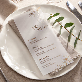 Blossom Foiled Wedding Menus