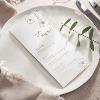 Blossom Foiled Wedding Menus