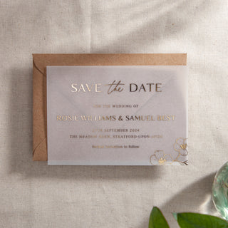 Blossom Foiled Save the Date