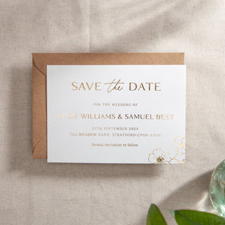 Blossom Foiled Save the Date