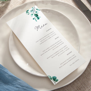 Blue Eucalyptus Wedding Menus