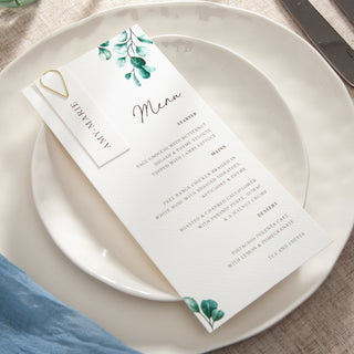 Blue Eucalyptus Wedding Menus