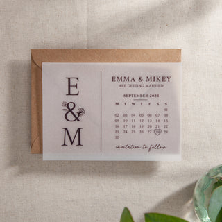 Floral Line Drawing Save the Date