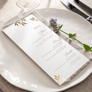 Foiled Leaves Wedding Menus