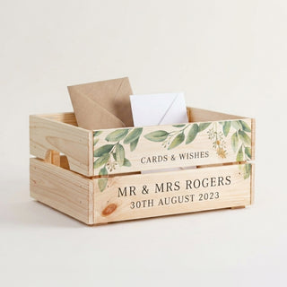 Green Eucalyptus Wedding Card & Gift Crate