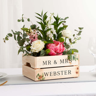 Green Eucalyptus Wedding Table Centrepiece Crate