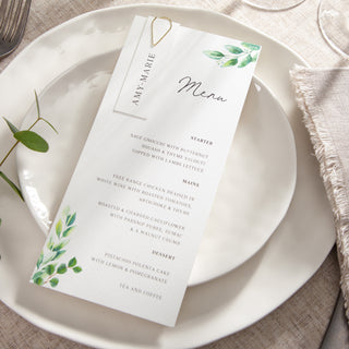 Green Eucalyptus Wedding Menus