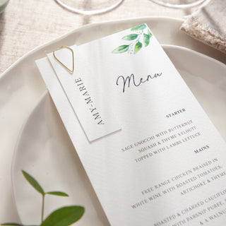 Green Eucalyptus Wedding Menus