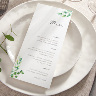 Green Eucalyptus Wedding Menus