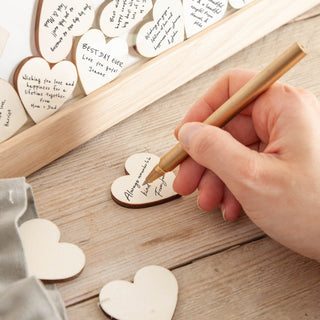 Foiled Leaves Wedding Drop Top Frame Guest Book