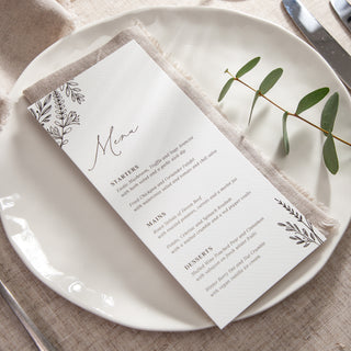 Meadow Wedding Menus