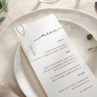 Minimal Script Wedding Menus