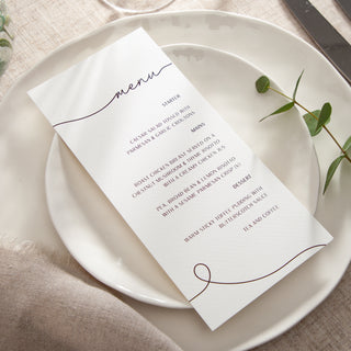 Minimal Script Wedding Menus