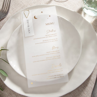 Moon & Stars Foiled Wedding Menus