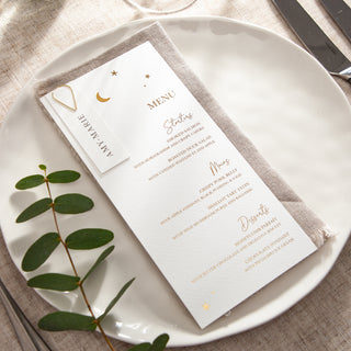 Moon & Stars Foiled Wedding Menus