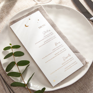 Moon & Stars Foiled Wedding Menus