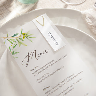 Olive Wedding Menus