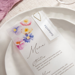 Pressed Floral Wedding Menus