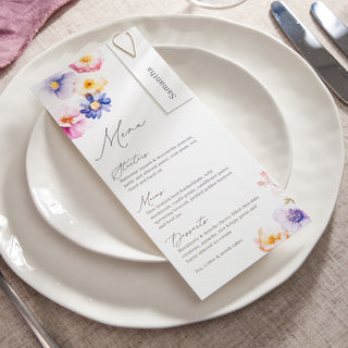 Pressed Floral Wedding Menus