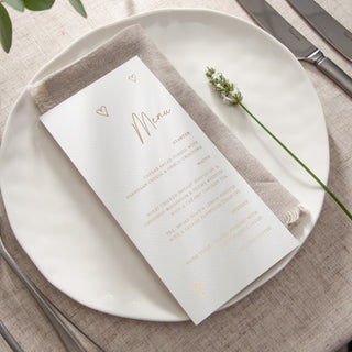 Scattered Hearts Foiled Wedding Menus