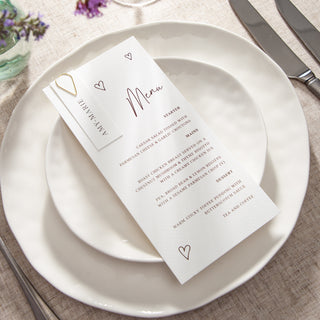 Scattered Hearts Wedding Menus