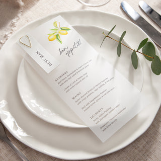 Sicily Wedding Menus