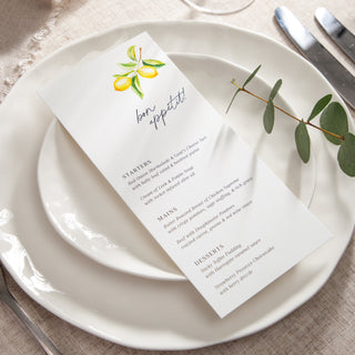 Sicily Wedding Menus