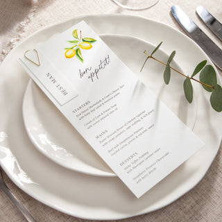 Sicily Wedding Menus