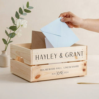 Simple Elegance Names & Date Wedding Card & Gift Crate