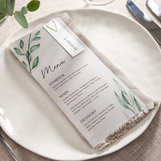 Watercolour Leaves Wedding Menus