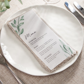 Watercolour Leaves Wedding Menus