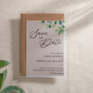 Watercolour Eucalyptus Save the Date