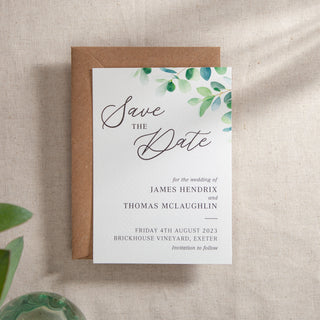 Watercolour Eucalyptus Save the Date