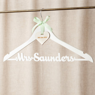 Personalised White Wedding Dress Hanger