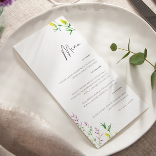 Wildflowers Wedding Menus