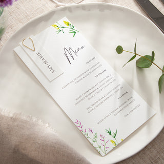 Wildflowers Wedding Menus